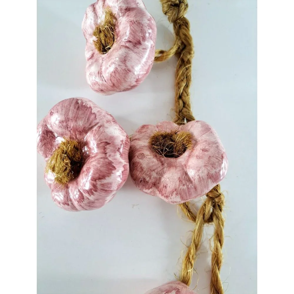 Ceramic Red Onion String Ristra 5 Bulbs Jute Cord Kitchen Decor Mexico